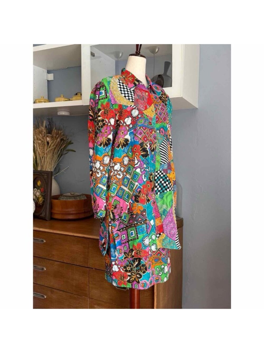 Diane Freis Vintage Blouse & Skirt Set Colorful